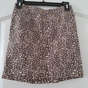 Zara Leopard Print Mini Skirt in Brown and Cream